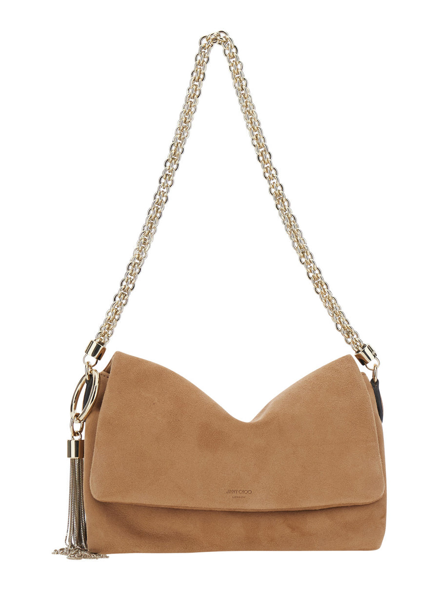 Bag Callie Flap Suede Beige Goat Leather