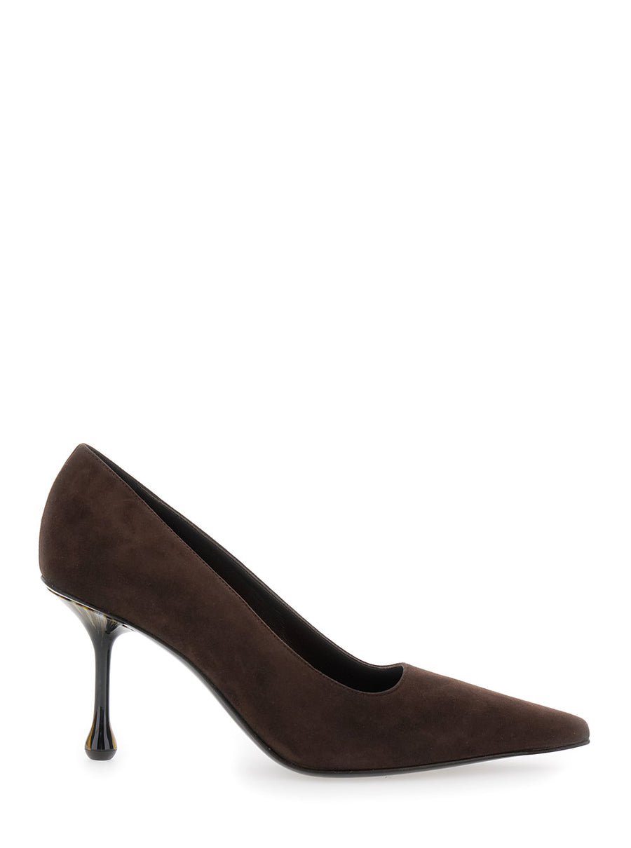 Pumps Ixia Brown Suede Goat Leather