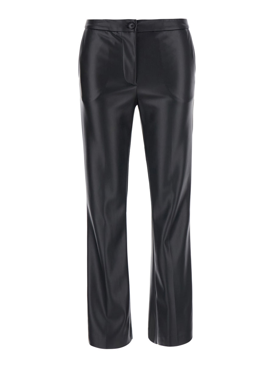 Pants High-Waist Ecoleather Black Trousers