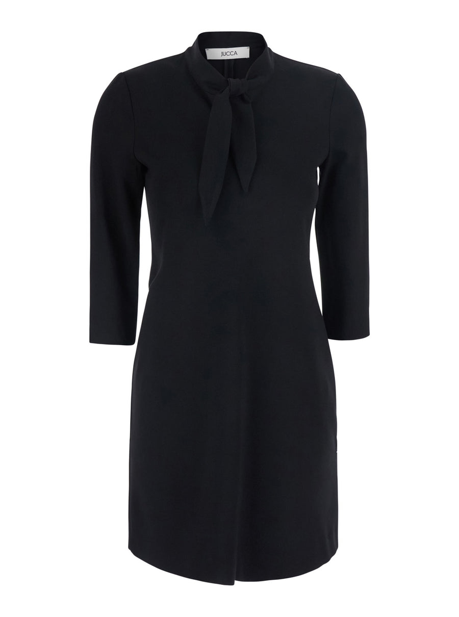 Dress With Front Knot Black