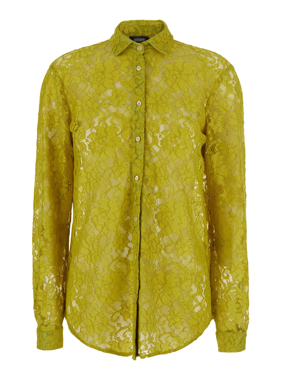 Shirt Green Lace Blouses