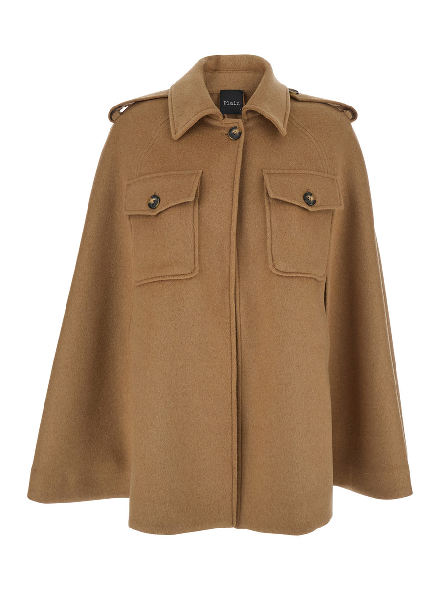 Short Cape Beige Coat