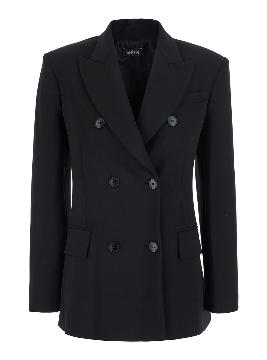 Double Breasted Blazer Black Blazers