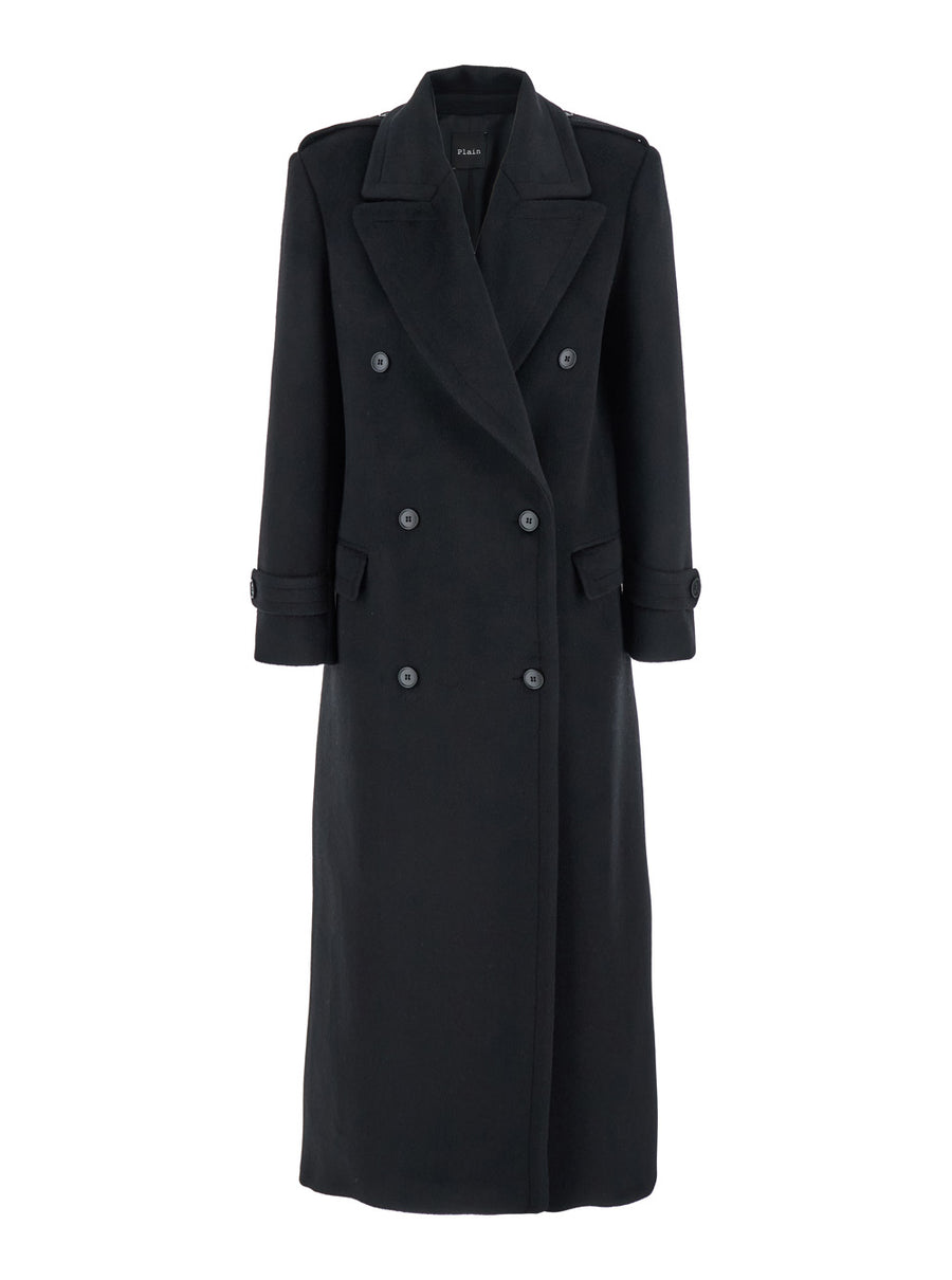 Coat With Shirt Collar — Black