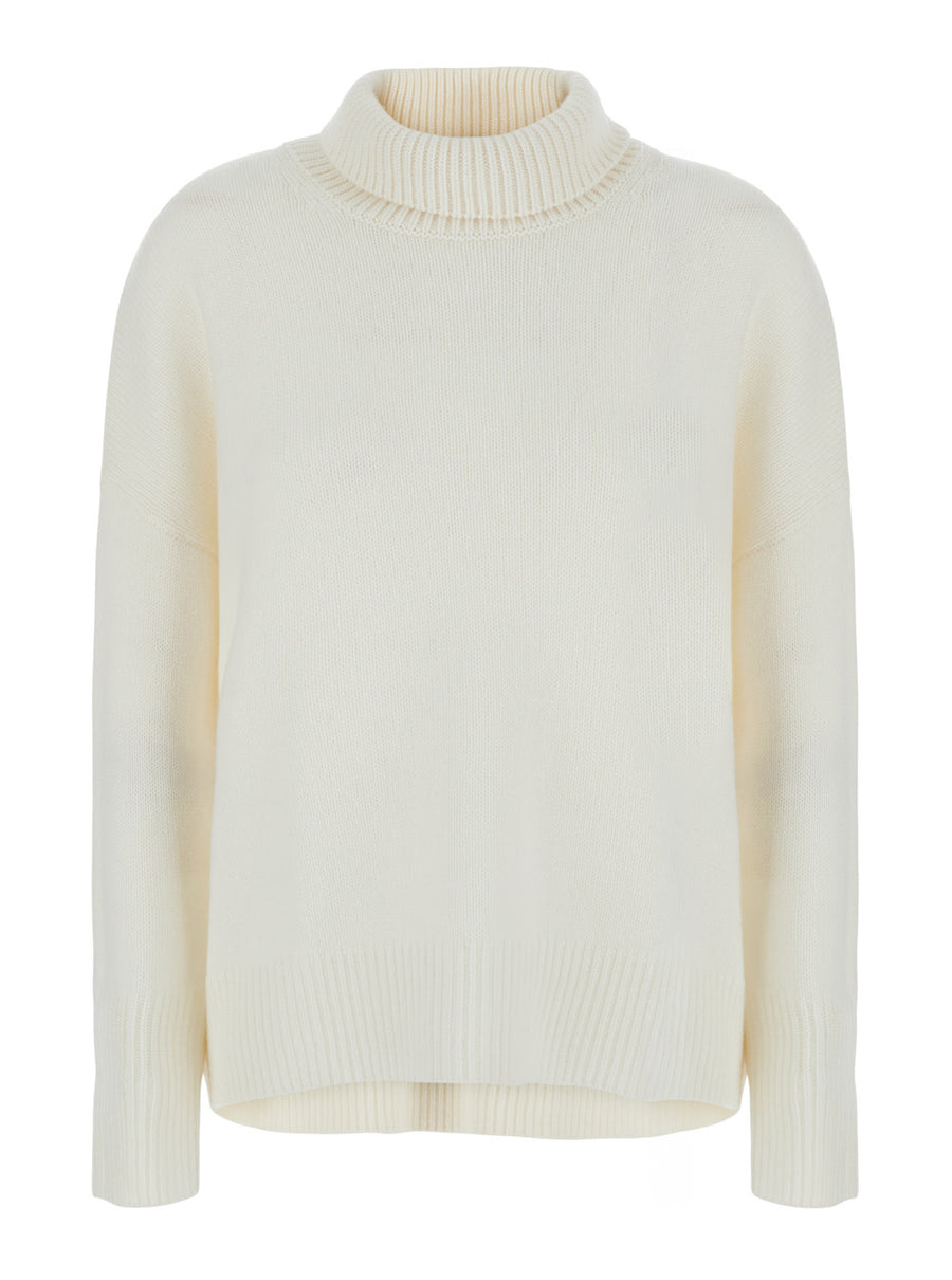 Sweater Heidi White Cashmere Knitted Tops