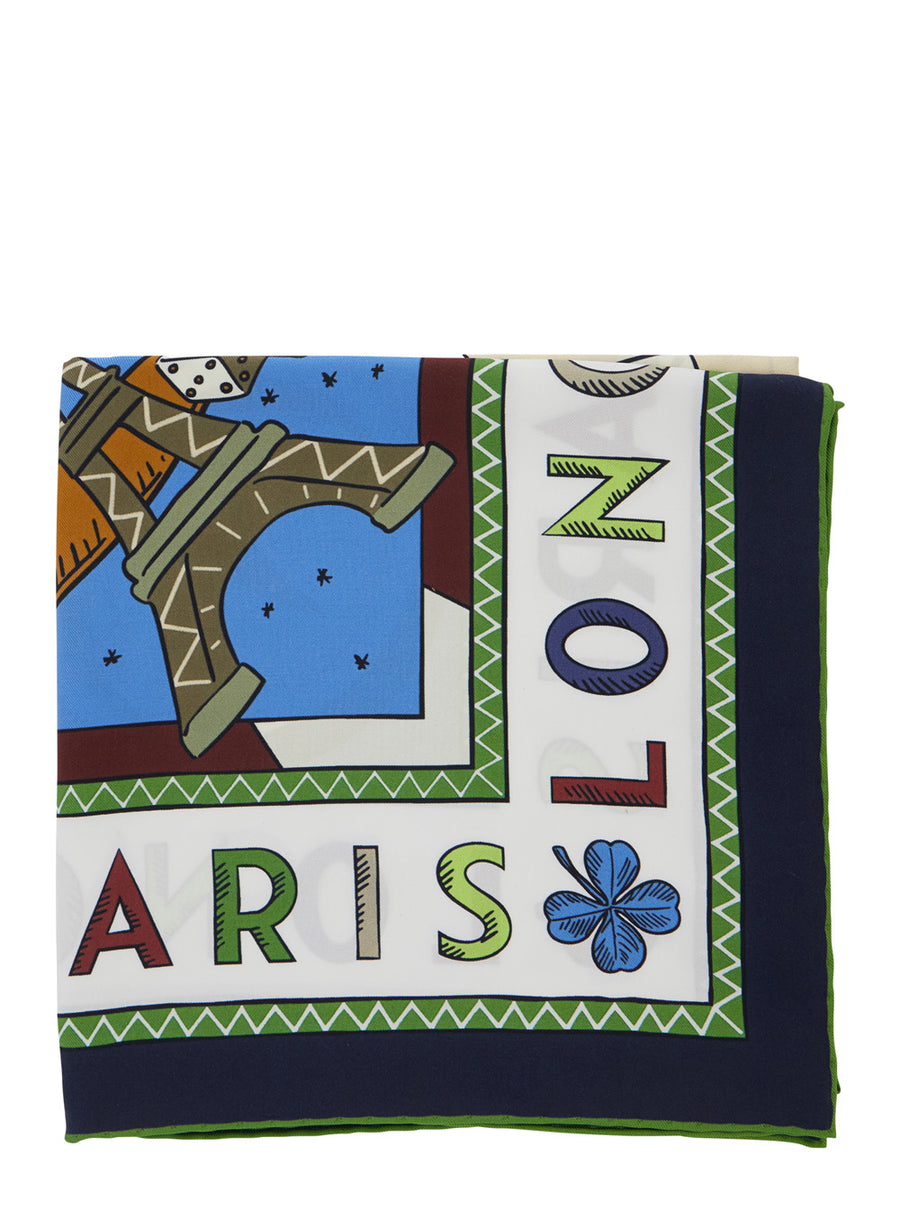 Silk Scarf Blue