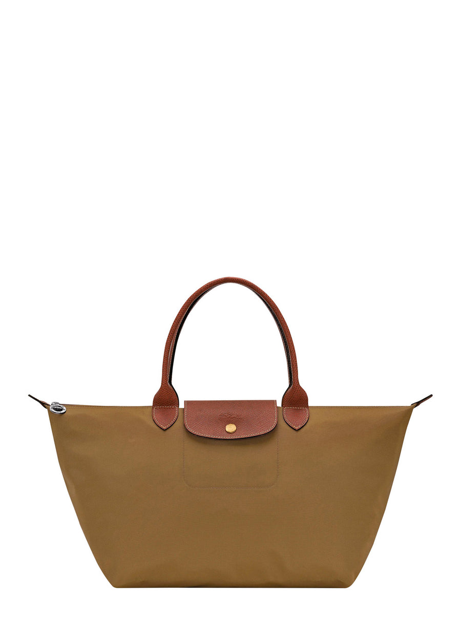 Shoulder Bag With Green Leather Zip Polyamide