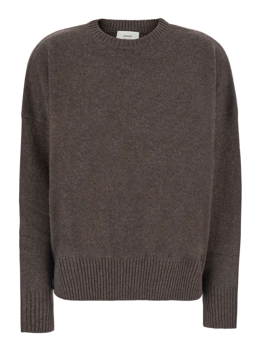Cashmere Round Neck Sweater Brown Tops