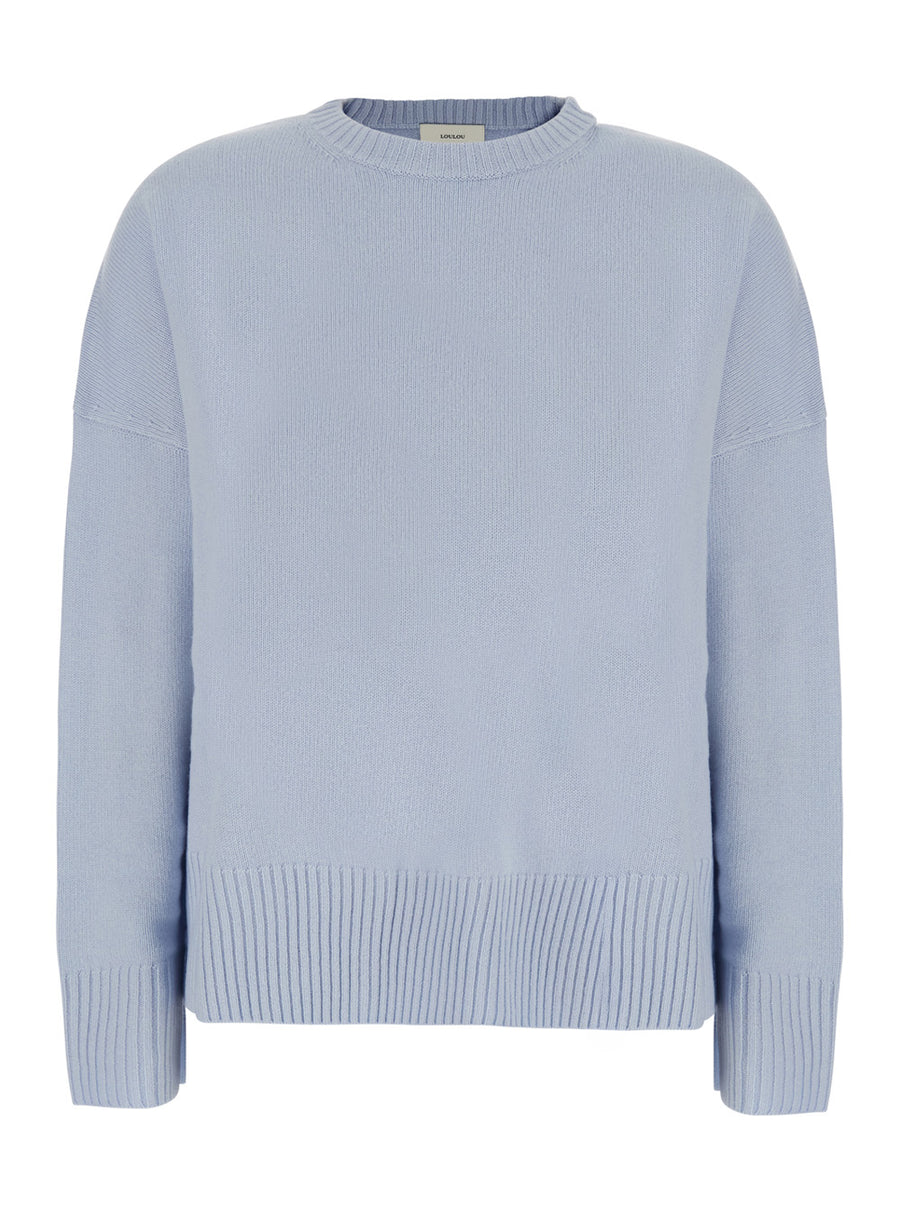 Sweater Light Blue Cashmere Tops