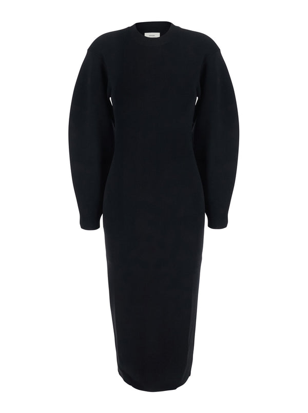 Bodycon Elena High-Neck Dress Black Viscose