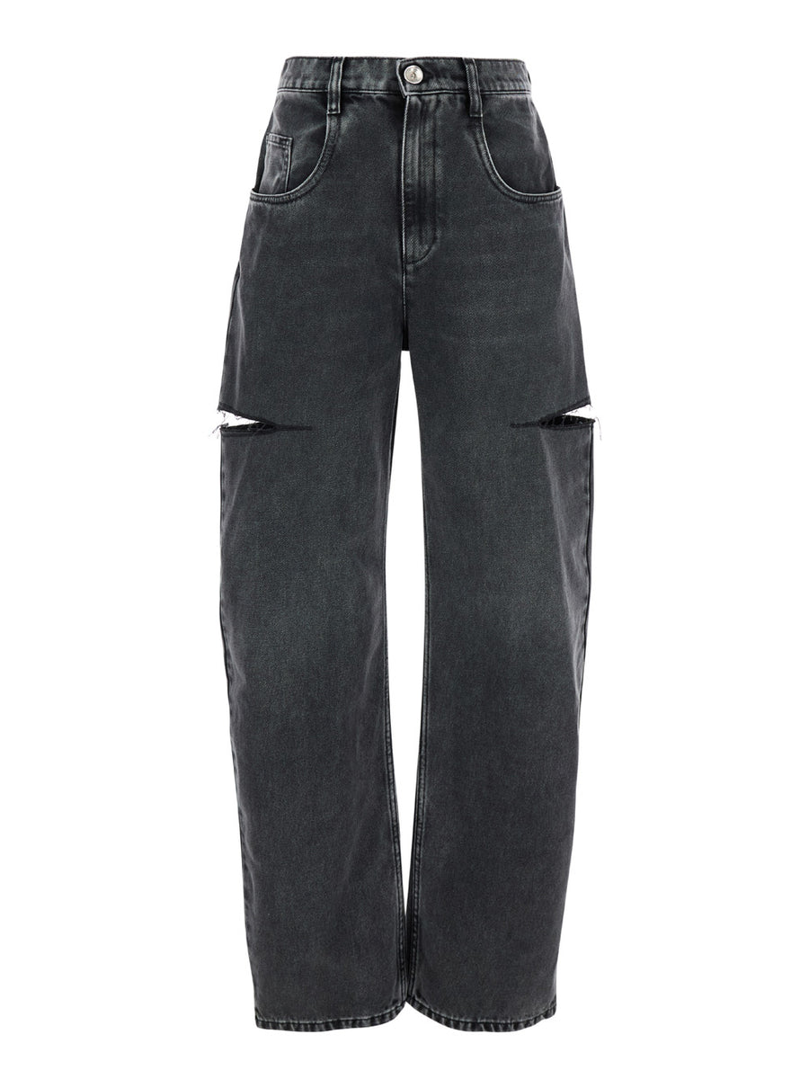 Jeans Ripped Black Cotton