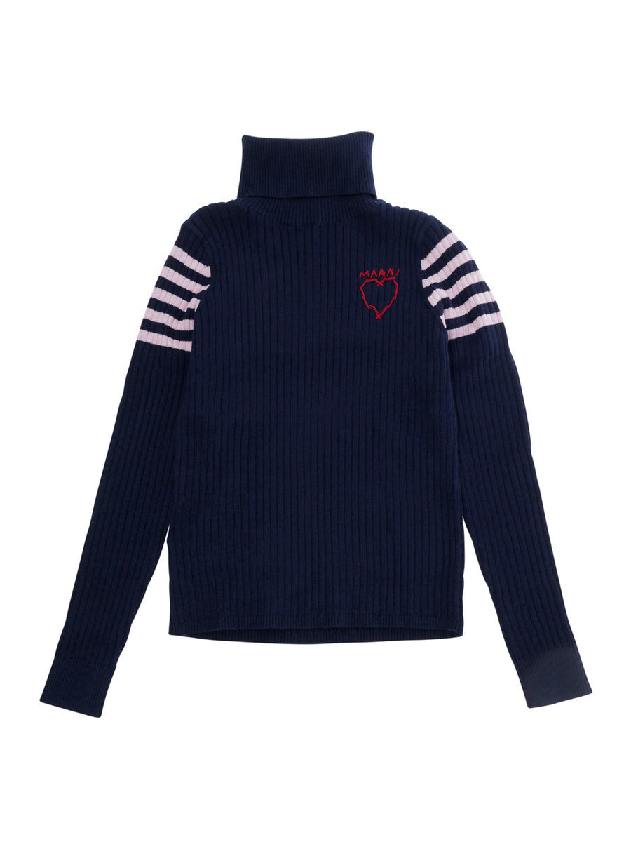 Sweater Blue Cotton-Wool Tops