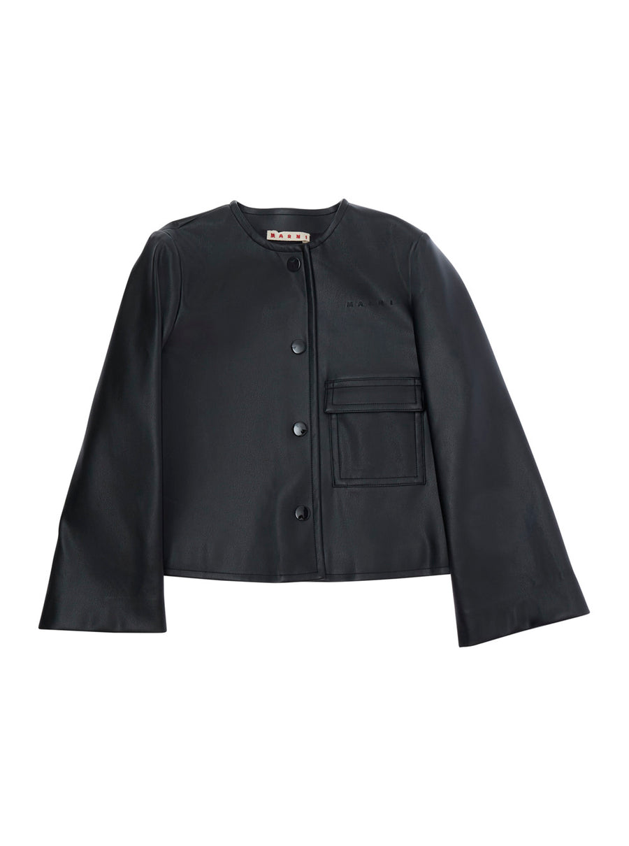Girls Ecoleather Jacket Black Polyester Blazers