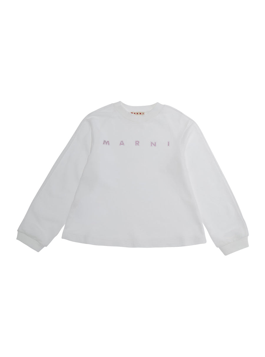 Girls Sweatshirt M02016m00shms375f White Cotton Hoods & Sweatshirts