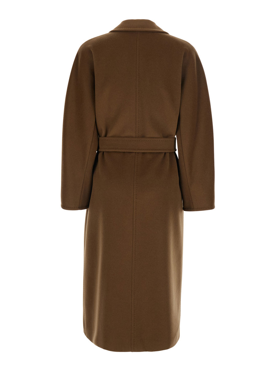 Coat Madame Brown Wool-Cashmere Wool And Cashmere