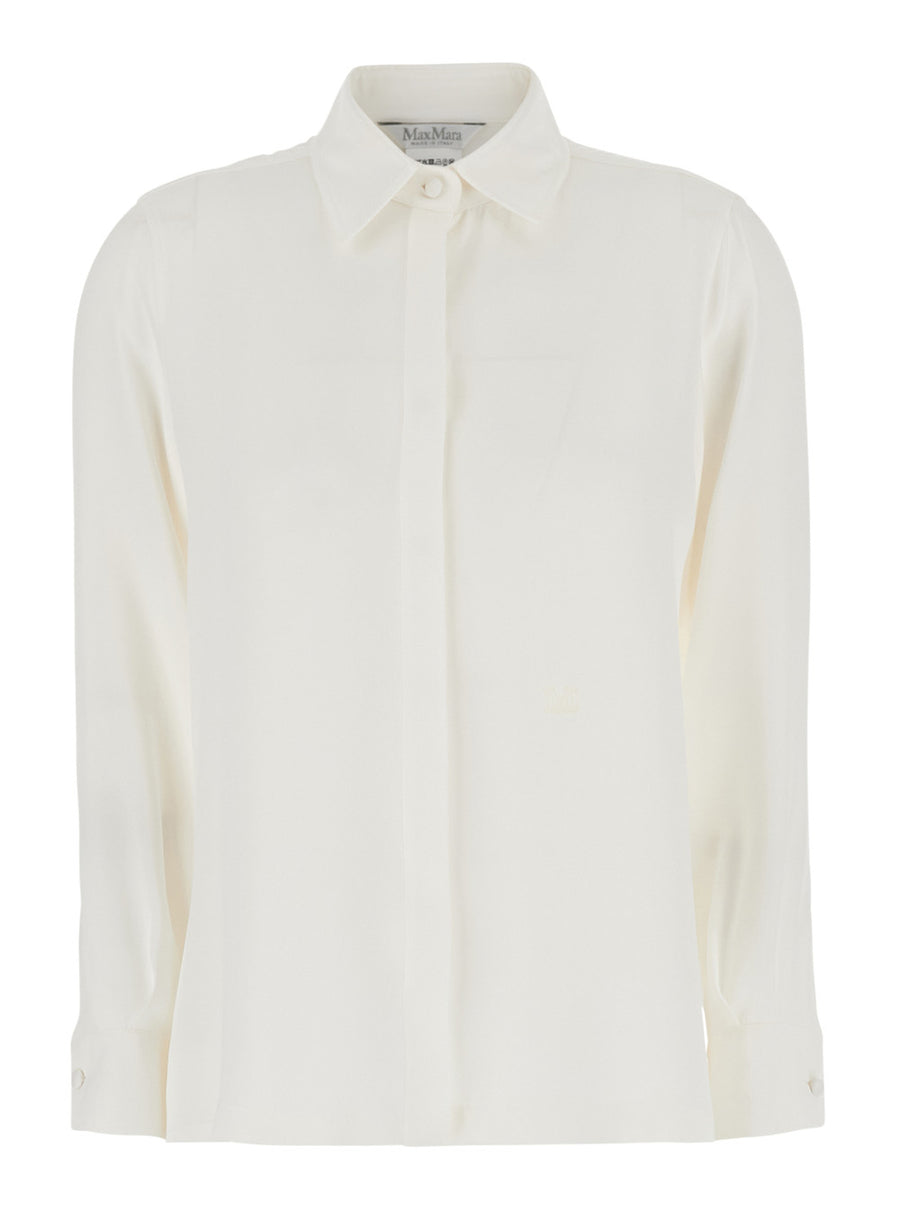 Shirt Geranio Silk — White Blouses