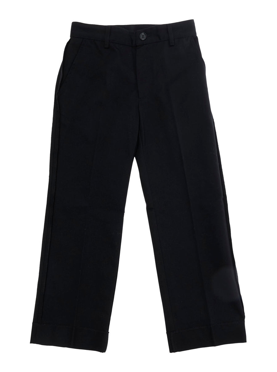 Unisex Tech Fabric Pants Black Polyester Trousers