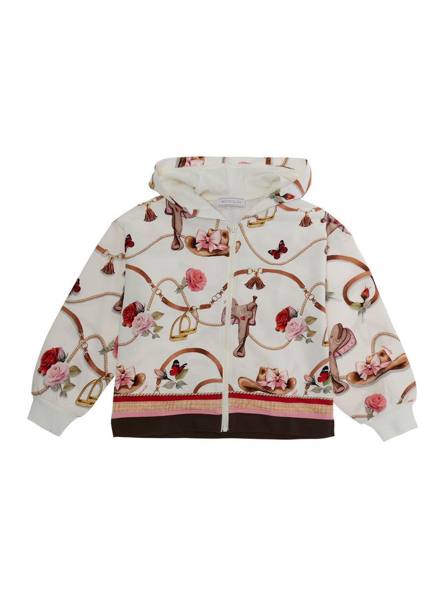 Hooded Sweatshirt Multicolour Print Cotton Hoods & Sweatshirts