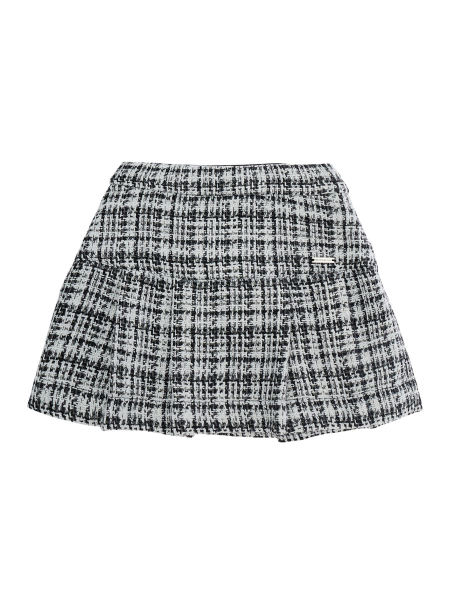 Skirt With Bouclé Details, Grey Polyester