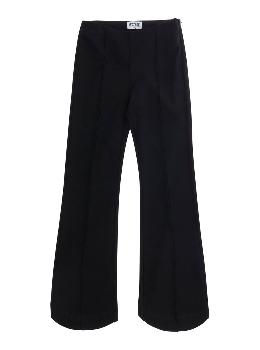Trousers With Patches And Pockets Black Cotton