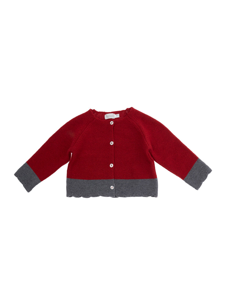 Cardigan With Wool And Cashmere Red Viscose Tops