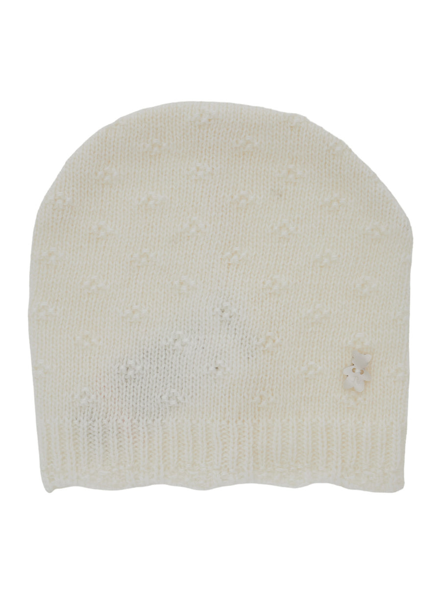 Hat Off-White Viscose-Wool Blend