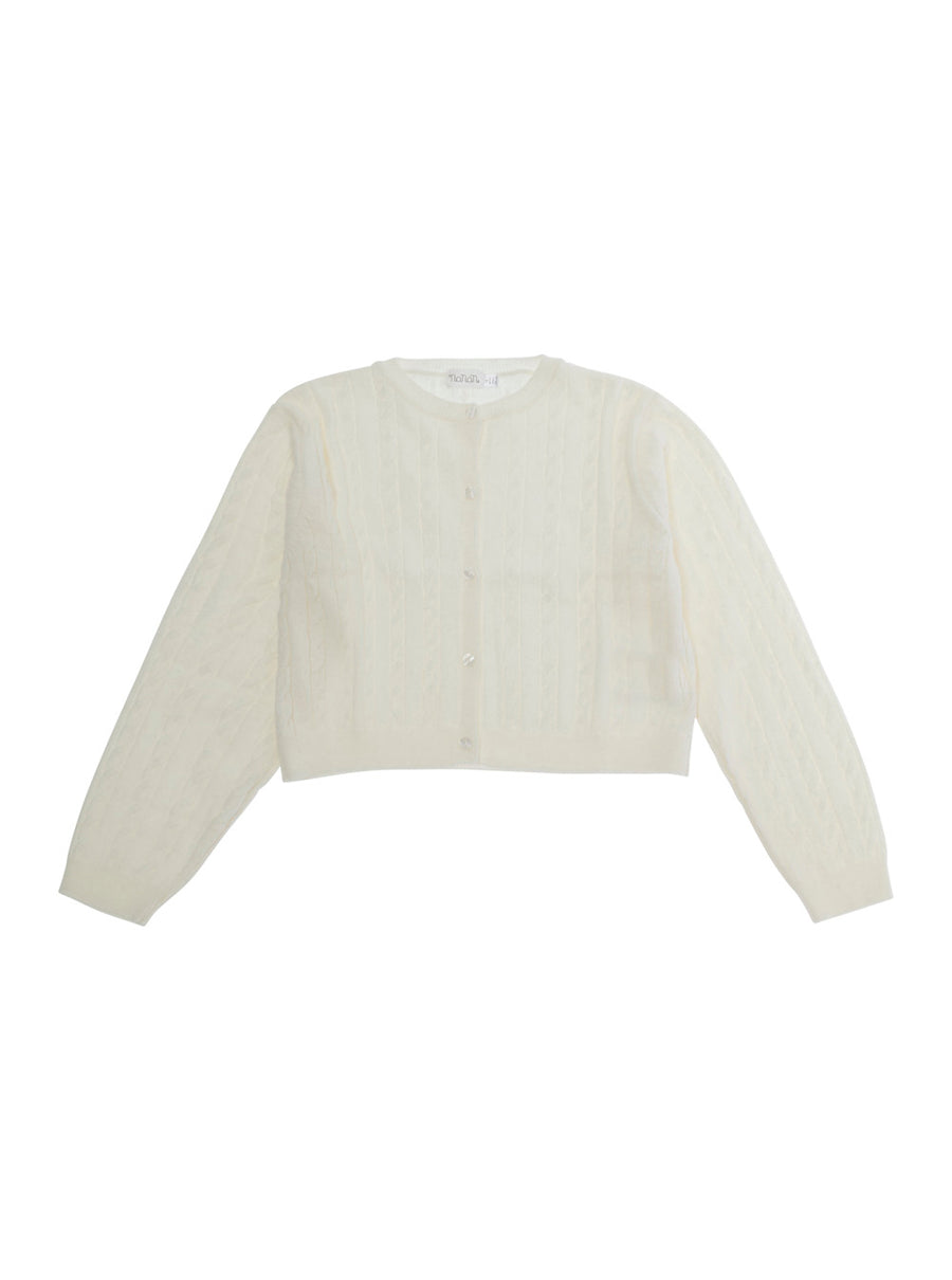 Cardigan With Collar White Viscose Tops