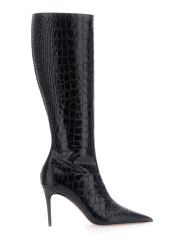 Boots Vera 85 Black Leather Calf