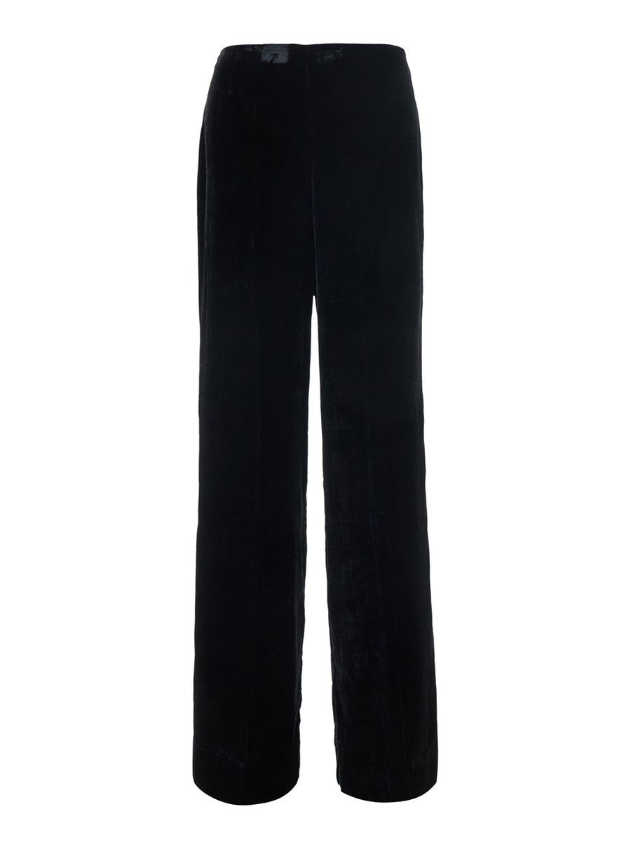 Trousers Oversized Velvet Black Viscose