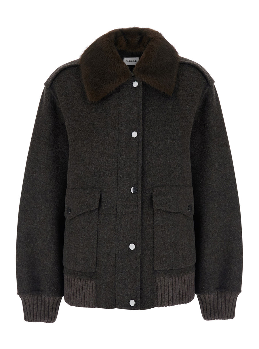 Wool Jacket Brown Coat