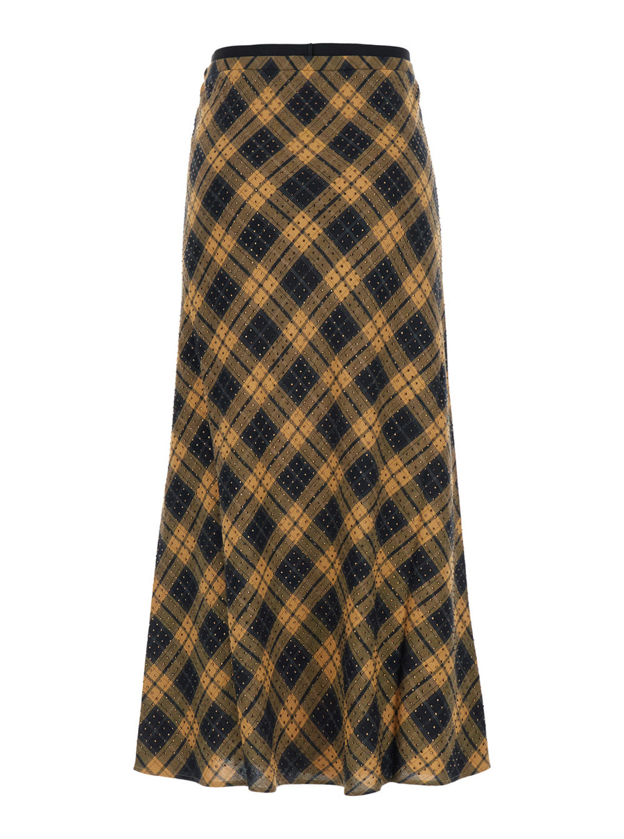 Skirt With Hotfix Yellow Tech Fabric Viscose