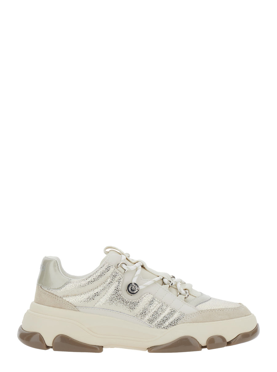 Sneakers Athena 01 White Suede Cow Leather Trainers