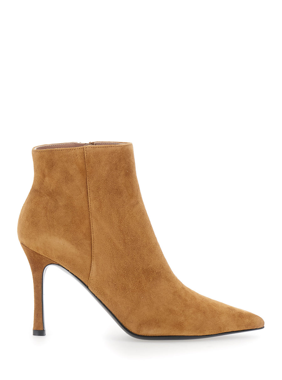 Ankle Boots Beige Suede And Rubber
