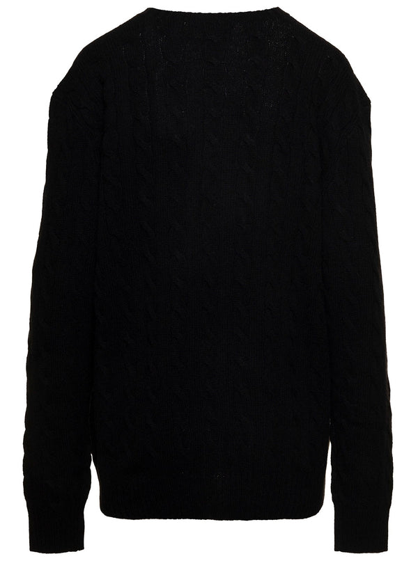 Sweater Intreccio Black Wool-Cashmere Wool And Cashmere Tops
