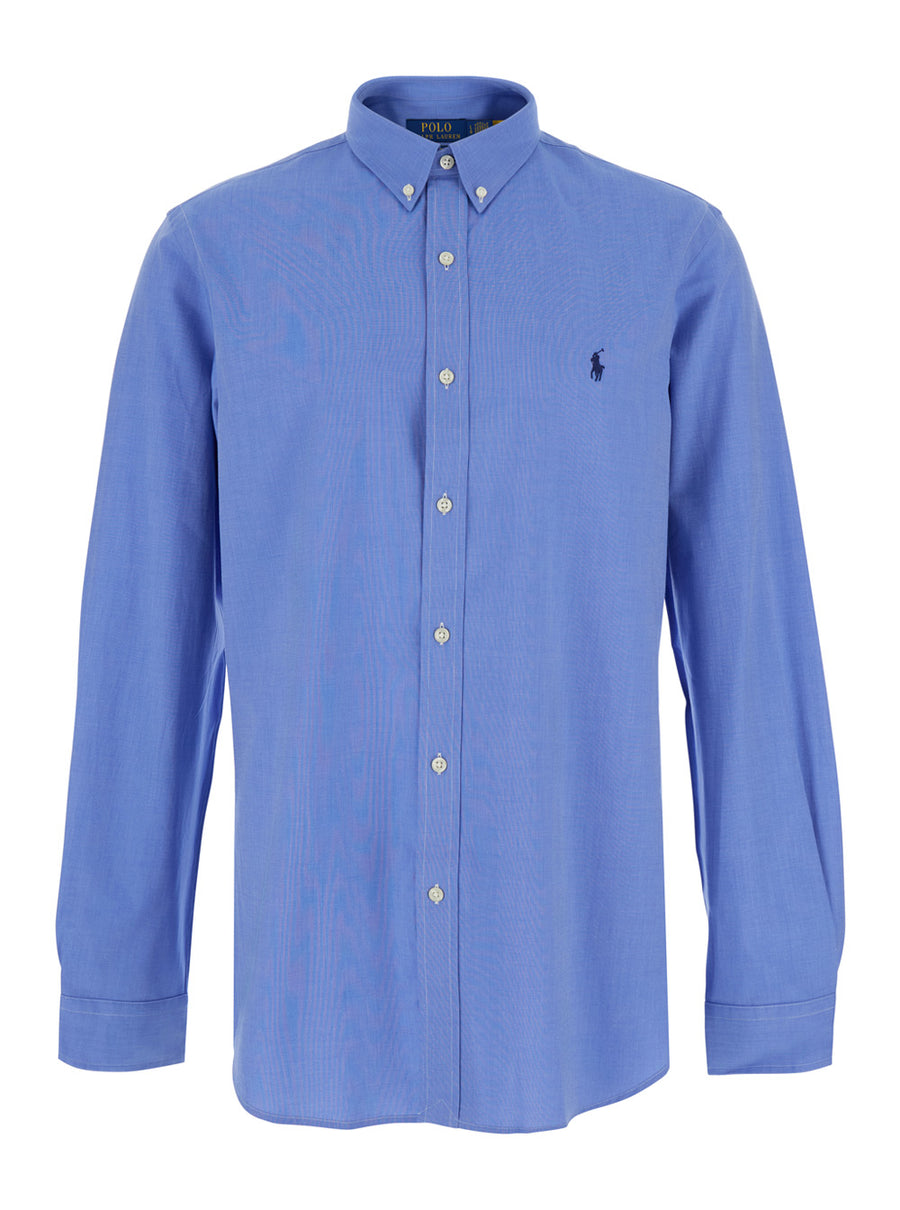 Shirt Slim Fit Light Blue Stretch Cotton