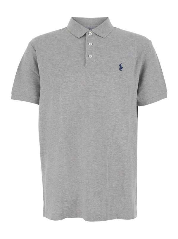 Polo Shirt Custom Fit Grey Cotton T-shirts