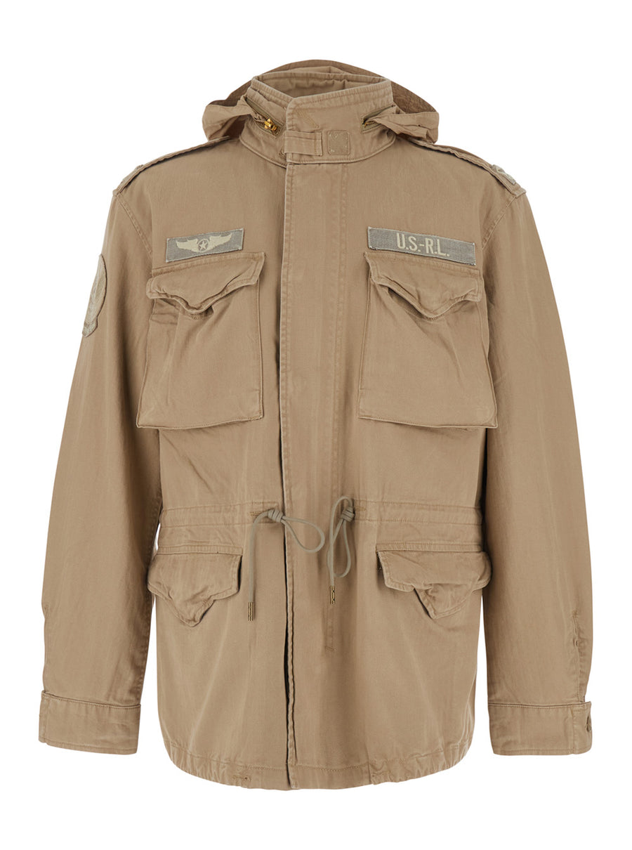 Cotton Jacket With Removable Hood - Brown Coat