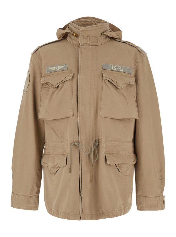 Cotton Jacket With Removable Hood - Brown Coat
