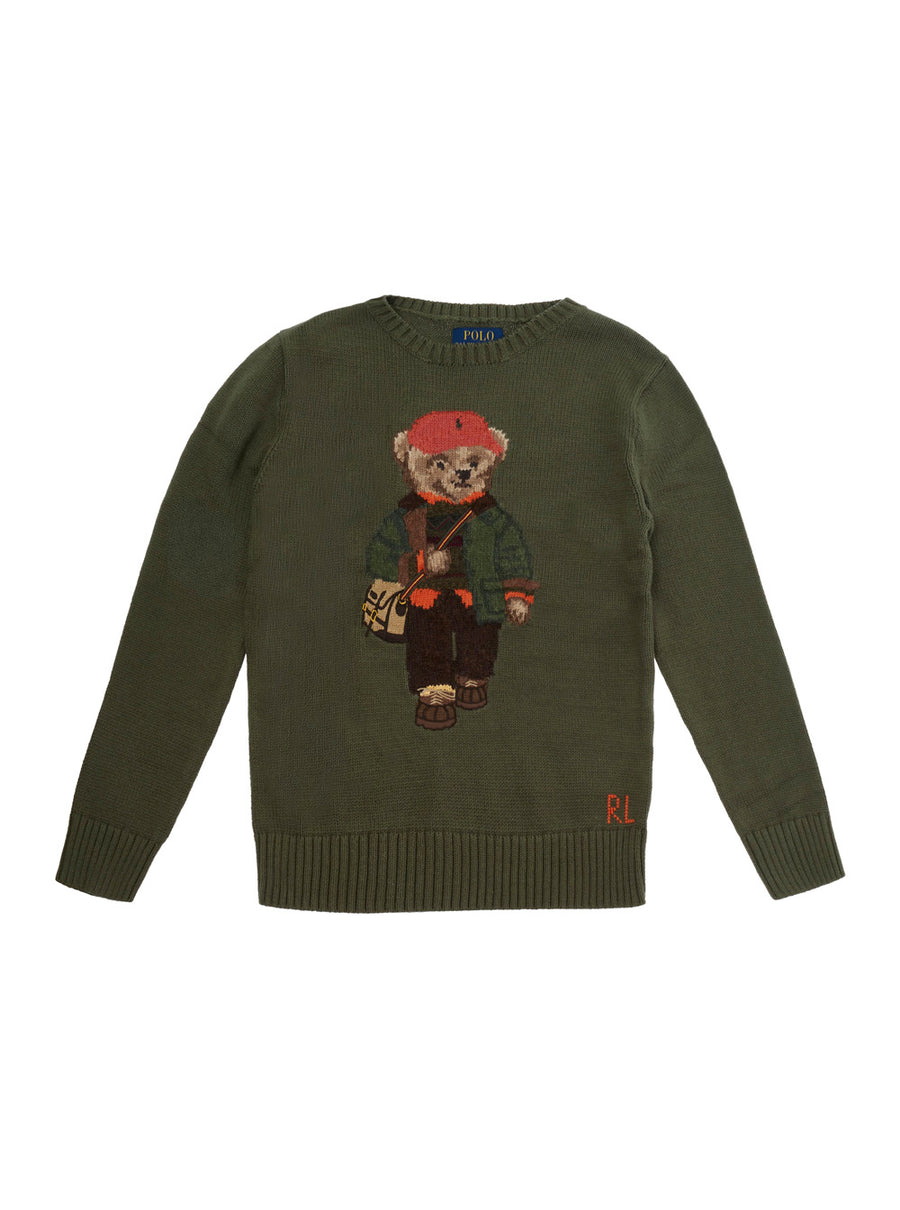 Sweater-Pullover Green Cotton Tops