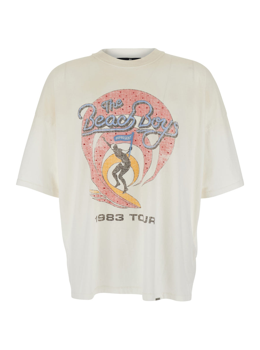 T-Shirt With Chest Logo And Back Patch — White T-shirts