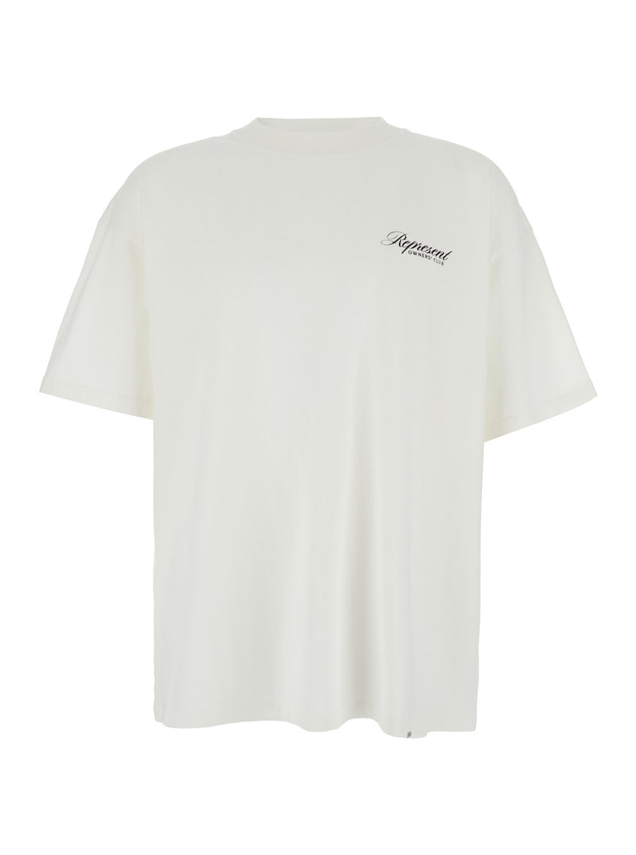 T-Shirt Owners Club Script White Cotton T-shirts