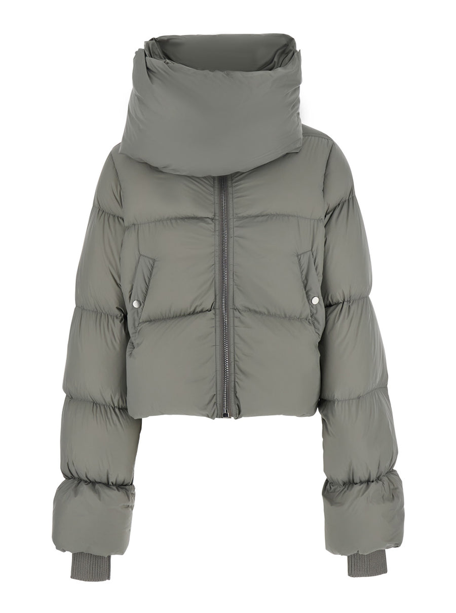 Down Puffer Jacket Grey Tech Fabric