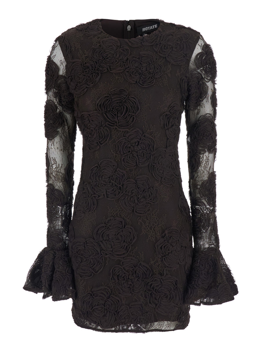 Mini Dress Brown Polyester