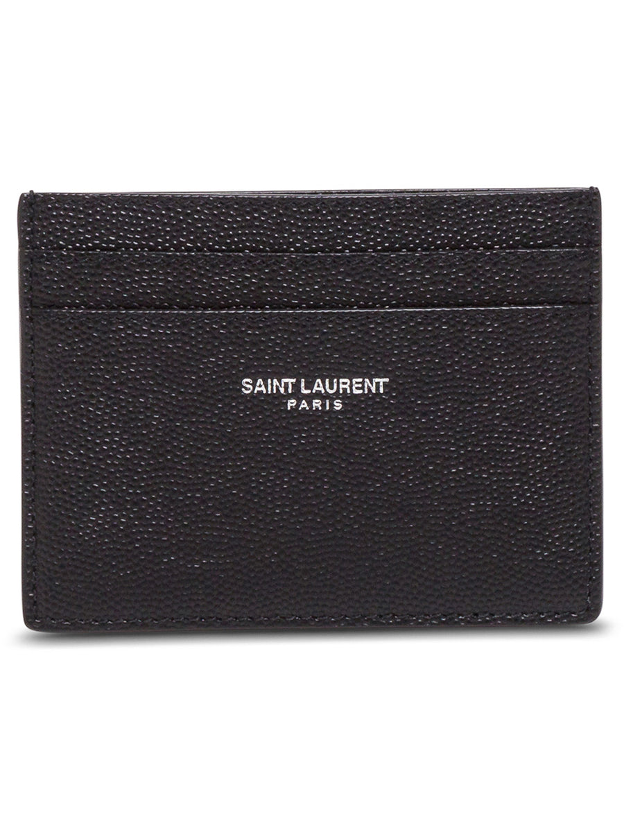 Card Holder Black Leather Calfskin Accessory