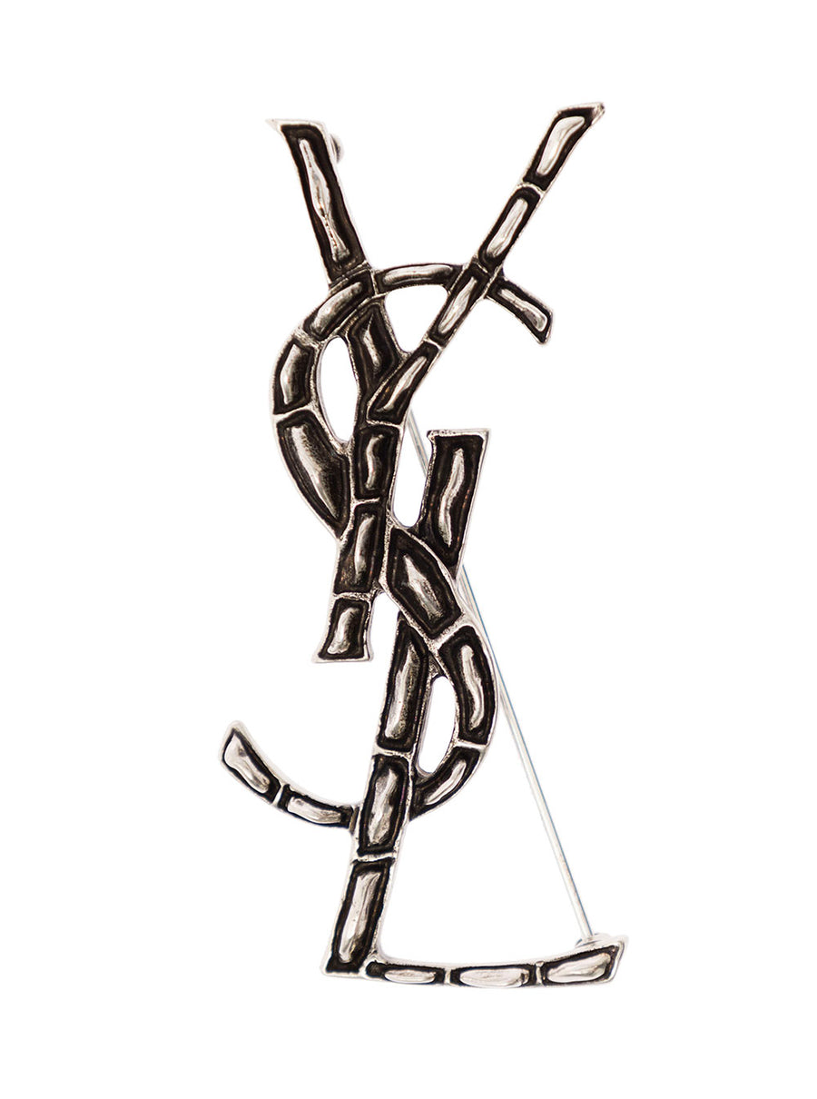 Brooch Monogram Silver Brass Metallic Brooches & Pins