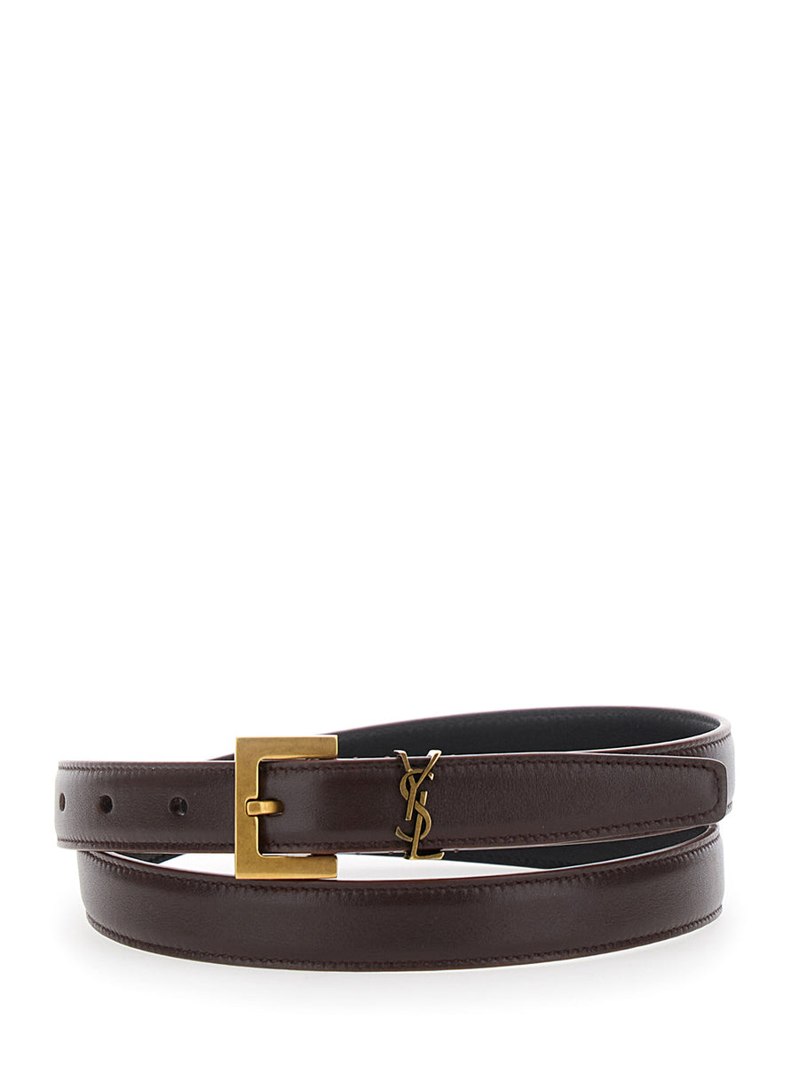 Belt Cassandre Loop Brown Leather Calf
