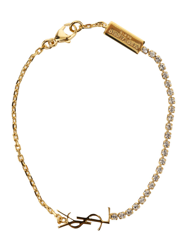 Bracelet Gold Chain With Rhinestones Metallic Brass Bracelets