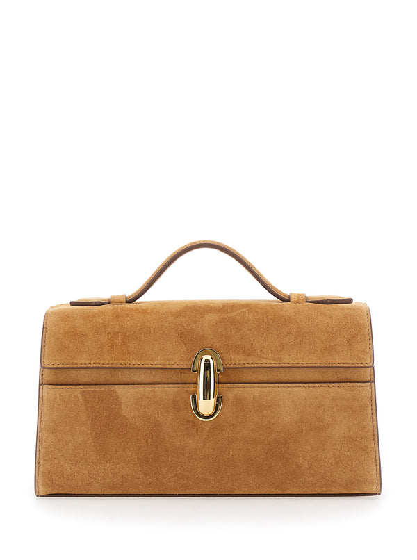 Handbag Symmetry Pochette Brown Suede Handbags