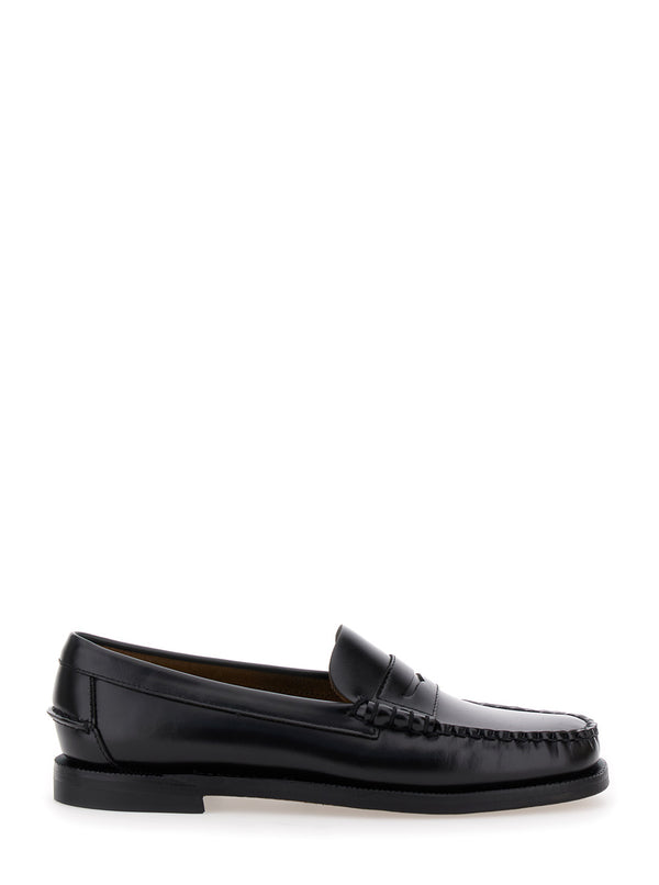 Loafers Pull-On Black Leather
