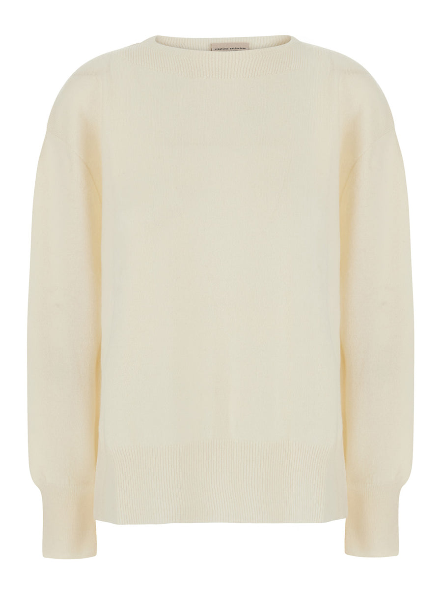 Sweater Candy White Wool Cashmere Tops